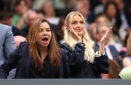 Taylor Fritz's girlfriend Morgan Riddle (R), his coach Michael Russell's wife (L) (Image Source: Getty)